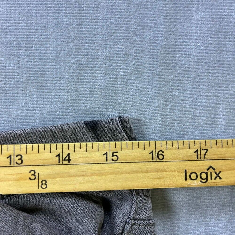 Flamingo Jeans Womens Large Moto Biker Stretch Gray Denim Zipper Ankle Pull On - Picture 6 of 9